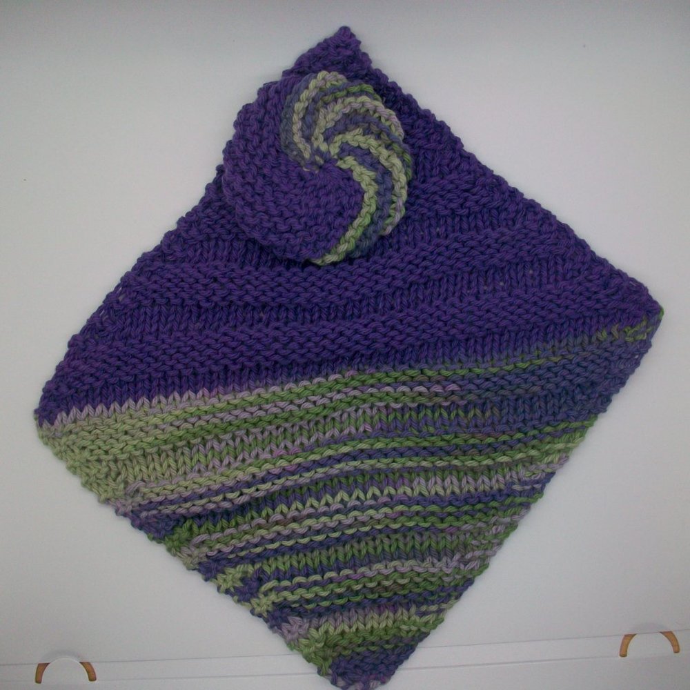 Handmade Knit Wash Dish Spa Cloth Scrubbie Set